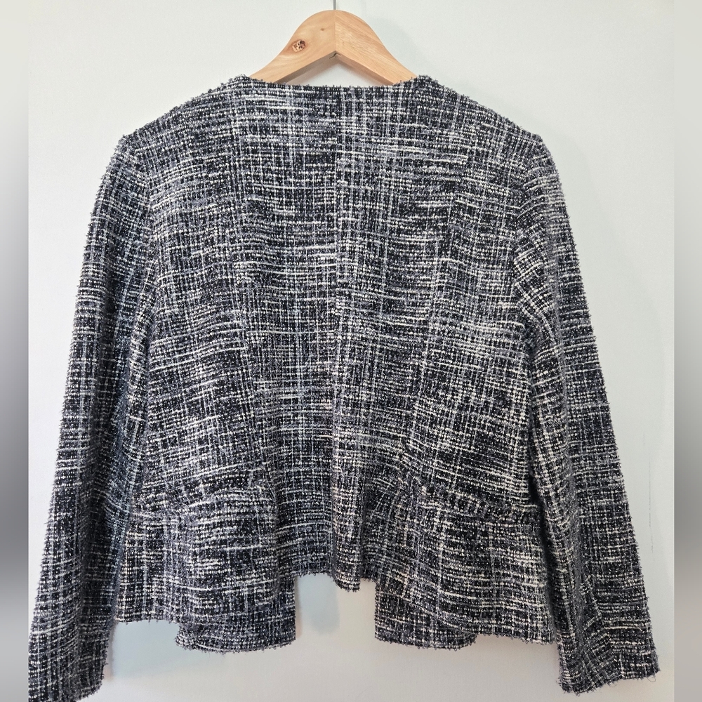 LOFT Black and White Textured Blazer